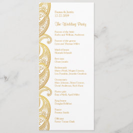 Traditionelle indische Hochzeit mit Gold Paisley Programm