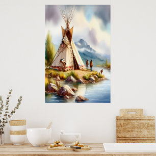 Traditionelle indische Kultur mit unserem Teepee Poster