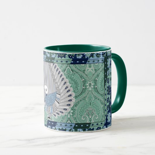 Traditionelle indische Pfauenpfarrer-Tasse Tasse (VorderseiteRechts)