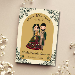 Traditionelle indische Save the Date-Karte Date