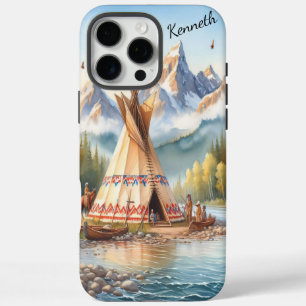 Traditionelle indische Teepee Nature Scene Digi iPhone 16 Pro Max Hülle