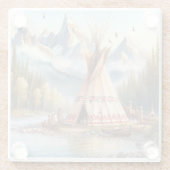 Traditionelle indische Teepee Nature Scene Digi Glasuntersetzer (Rückseite)