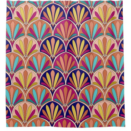 Traditionelle indische TextilIllustration Duschvorhang (Vorderseite)