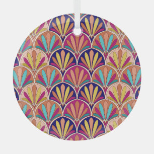 Traditionelle indische TextilIllustration Ornament Aus Glas