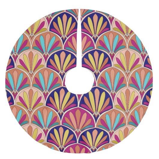Traditionelle indische TextilIllustration Polyester Weihnachtsbaumdecke (Vorderseite)