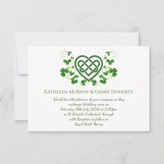 Traditionelle irische keltische Liebe Knoten und K Einladung (Vorderseite)