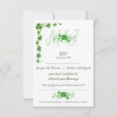 Traditionelle irische Kleeblätter keltische Klee RSVP Karte (Vorderseite)