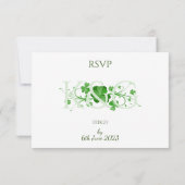 Traditionelle irische Kleeblätter keltische Klee RSVP Karte (Rückseite)