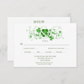 Traditionelle irische Kleeblätter keltische Klee RSVP Karte (Vorne/Hinten)