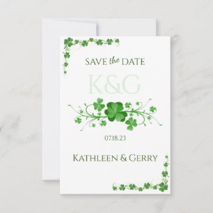 Traditionelle Irische Shamrocks Celtic Klee Save The Date