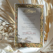 Traditionelle islamische gelbe Hochzeit Folieneinladung