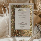 Traditionelle islamische gelbe Hochzeit Folieneinladung