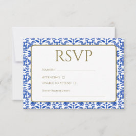 Traditionelle italienische blaue RSVP-Karte RSVP Karte