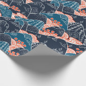 Traditionelle japanische Bergmalerei Kimono Kunst Geschenkpapier (Ecke)