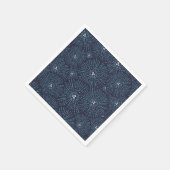 Traditionelle japanische Blumengeometrie blau Serviette (Ecke)