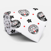 Traditionelle japanische Daruma-Puppe schwarz-weiß Krawatte (Gerollt)