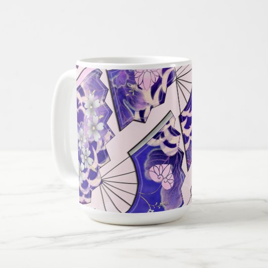 Traditionelle japanische Fans Kaffeetasse (Vorderseite Links)