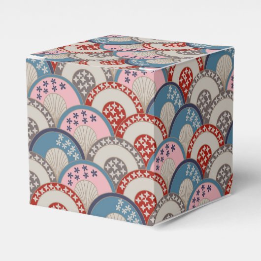 Traditionelle japanische geometrische Motive blau Geschenkschachtel (Vorderseite)