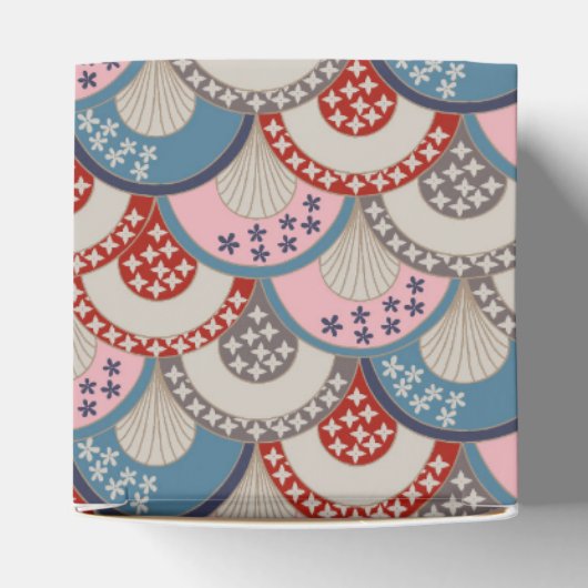 Traditionelle japanische geometrische Motive blau Geschenkschachtel (Oben)