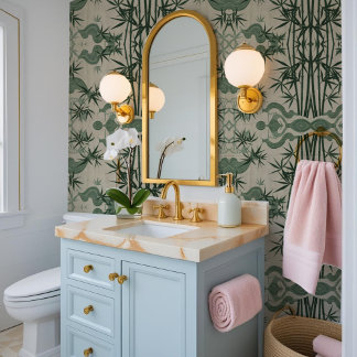 Traditionelle japanische Green & Beige Bamboo Cher Tapete