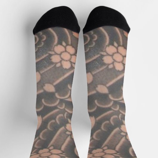 Traditionelle japanische Irezumi Tattoo Socks Socken (Oben)