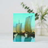 Traditionelle japanische Junks Fischerboote Vintag Postkarte (Stehend Vorderseite)