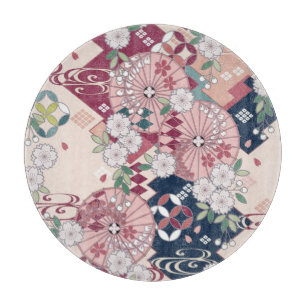 Traditionelle japanische Kirschblüten-Rosa-Glasblu Schneidebrett