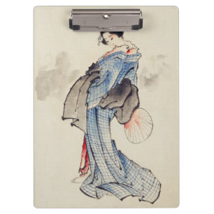 Traditionelle japanische Kunst der Geisha im Kimon Klemmbrett