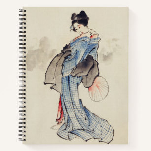 Traditionelle japanische Kunst der Geisha im Kimon Notizblock