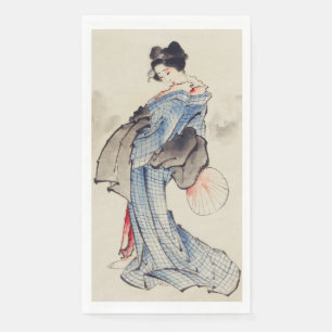 Traditionelle japanische Kunst der Geisha im Kimon Serviette