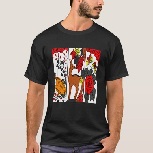 Traditionelle japanische Kunst Hanafuda T-Shirt (Vorderseite)