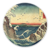 Traditionelle japanische Kunst Meer Ukiyo-e Ozeanw Keramikknauf (Vorderseite)