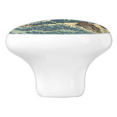 Traditionelle japanische Kunst Meer Ukiyo-e Ozeanw Keramikknauf (Seitenansicht)