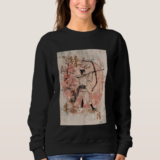 Traditionelle japanische Kyudo Archery Art Cherry Sweatshirt (Vorderseite)