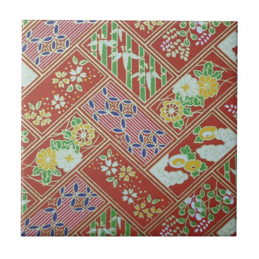 Traditionelle japanische Muster-Fliesen Fliese (Vorderseite)