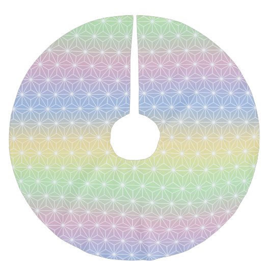 Traditionelle japanische Star-Muster-Regenbogen-Hu Polyester Weihnachtsbaumdecke (Vorderseite)