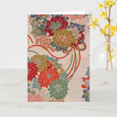 Traditionelle japanische Stoffdesign-Karte Karte (Gelbe Blume)