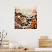 Traditionelle japanische Tapisserie Art Elegantes  Poster (Küche)