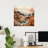 Traditionelle japanische Tapisserie Art Elegantes Poster (Heimbüro)