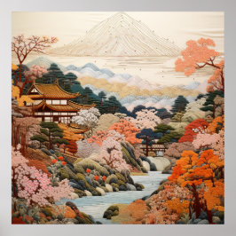 Traditionelle japanische Tapisserie Art Elegantes Poster