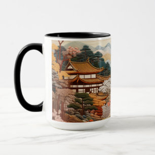 Traditionelle japanische Tapisserie Art Elegantes  Tasse