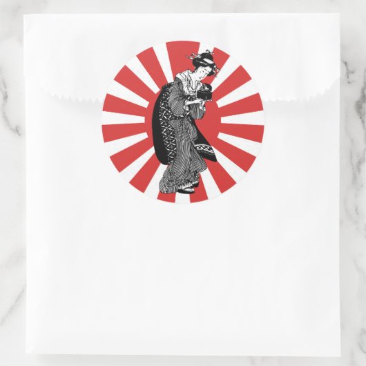 Traditionelle japanische Ukiyoin Runder Aufkleber (Tasche)