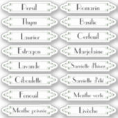 Traditionelle Jardin Français herbes etiquettes Aufkleber (Vorderseite)
