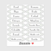 Traditionelle Jardin Français herbes etiquettes Aufkleber (Blatt)