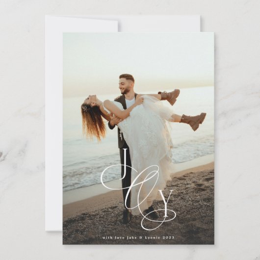 Traditionelle JOY Kalligrafie Weihnachten Ein Foto (Vorderseite)