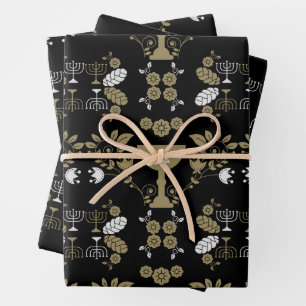 Traditionelle jüdische Geschenke für Shabbat Geschenkpapier Set