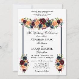 Traditionelle jüdische Hochzeitseinladungen - Gold Einladung