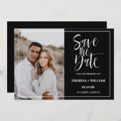 Traditionelle kalligraphische Foto Hochzeit Save The Date (Vorne/Hinten)