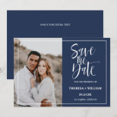 Traditionelle kalligraphische Foto Hochzeit Save The Date (Vorne/Hinten)