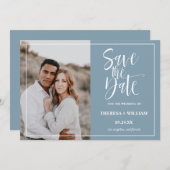 Traditionelle kalligraphische Foto Hochzeit Save The Date (Vorne/Hinten)